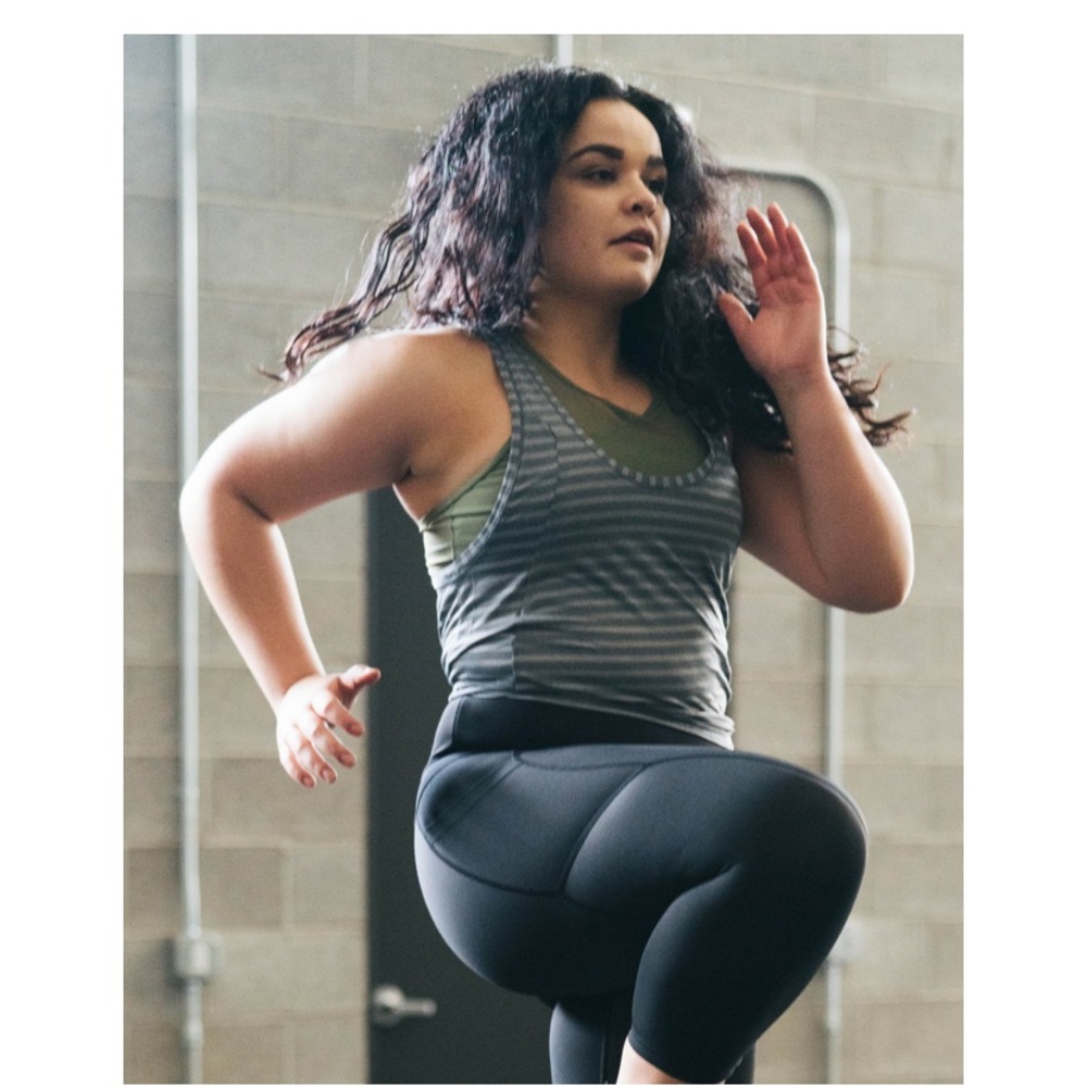 NWT ZYIA Gray Nimbus Split Back Tank Size L